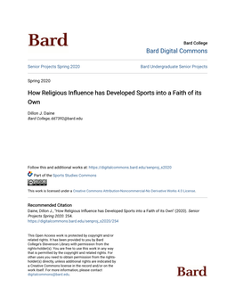 How Religious Influence Has Developed Sports Into a Faith of Its Own