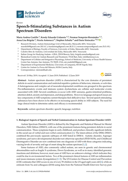 Speech-Stimulating Substances in Autism Spectrum Disorders