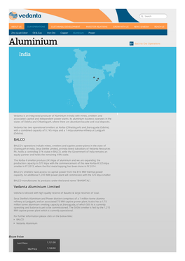 Vedanta Aluminium Jharsuguda, Vedanta Resources in Odisha