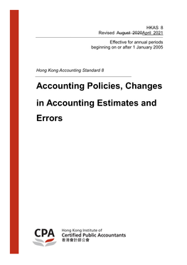 Accounting Policies, Changes in Accounting Estimates and Errors