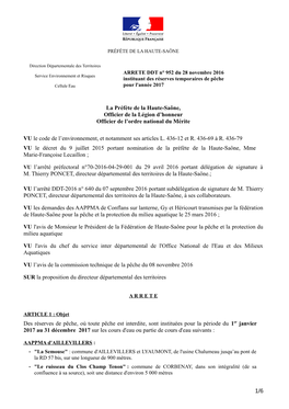 La Préfète De La Haute-Saône, Officier De La Légion D'honneur Officier De L