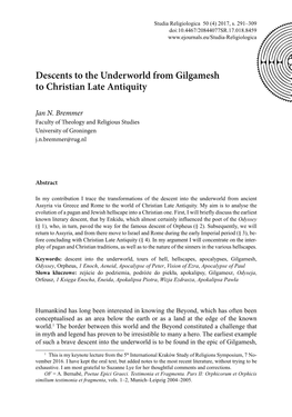 Descents to the Underworld from Gilgamesh to Christian Late Antiquity