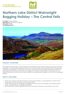 Northern Lake District Wainwright Bagging Holiday – the Central Fells