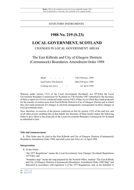 The East Kilbride and City of Glasgow Districts (Carmunnock) Boundaries Amendment Order 1988