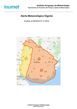 Alerta Meteorológica Vigente