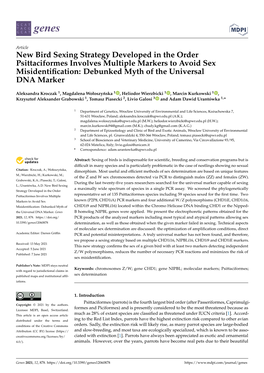 New Bird Sexing Strategy Developed in the Order Psittaciformes Involves Multiple Markers to Avoid Sex Misidentiﬁcation: Debunked Myth of the Universal DNA Marker