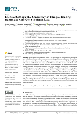 Effects of Orthographic Consistency on Bilingual Reading: Human and Computer Simulation Data