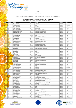 Classificações 2ª Etapa