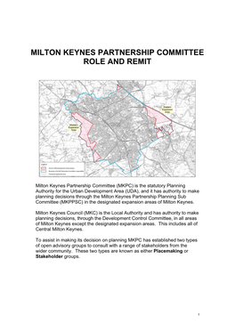 Milton Keynes Partnership Committee Role and Remit