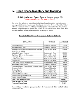 IV. Open Space Inventory and Mapping