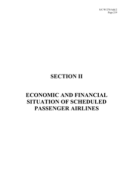 Section Ii Economic and Financial Situation of Scheduled Passenger