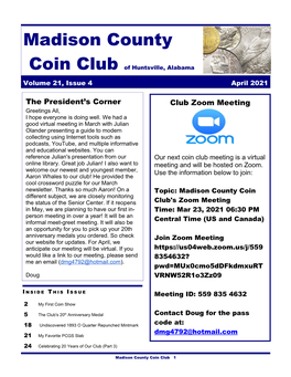 Madison County Coin Club 1