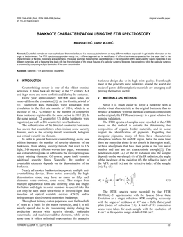 Banknote Characterization Using the Ftir Spectroscopy