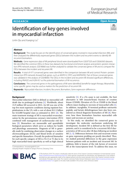Identification of Key Genes Involved in Myocardial Infarction