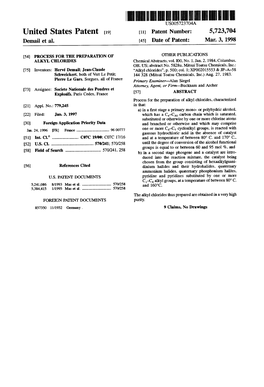 United States Patent (19) 11 Patent Number: 5,723,704 Demail Et Al