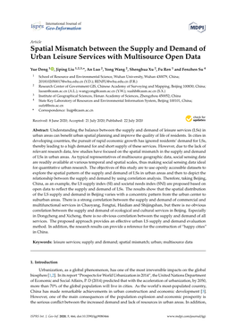 Spatial Mismatch Between the Supply and Demand of Urban Leisure Services with Multisource Open Data
