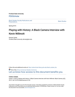 A Black Camera Interview with Kevin Willmott