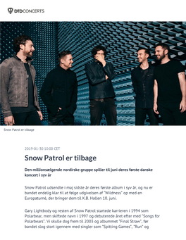 Snow Patrol Er Tilbage