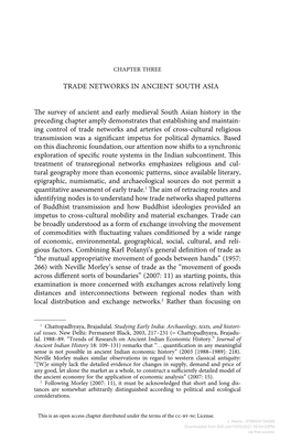 TRADE NETWORKS in ANCIENT SOUTH ASIA the Survey of Ancient