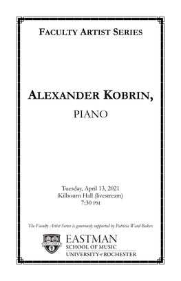 Alexander Kobrin, Piano