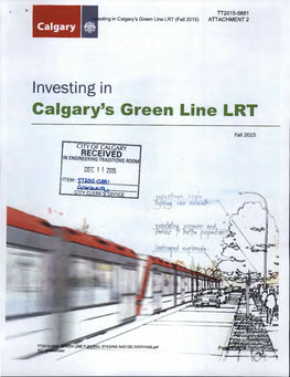 Calgary's Green Line LRT (Fall 2015) ATTACHMENT 2