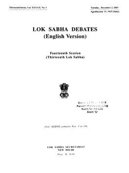 LOK SABRA DEBATES (English Version)