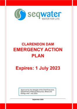 Clarendon Dam Emergency Action Plan