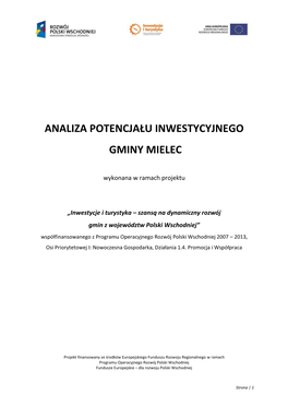 Analiza Potencjału Inwestycyjnego Gminy Mielec