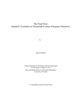 The Final Flow: Istanbul's Fountains in Nineteenth-Century European Narratives