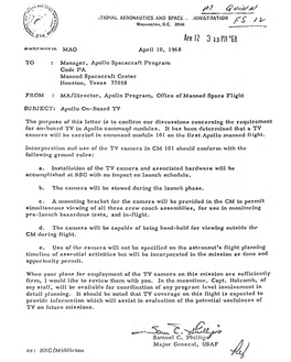 Apollo 7 TV Memos