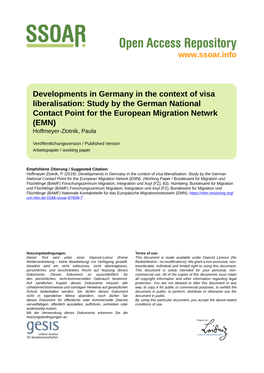 Developments in Germany in the Context of Visa