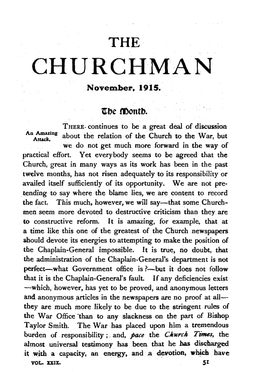 CHURCHMAN November, 1915