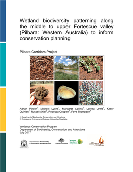(Pilbara: Western Australia) to Inform Conservation Planning