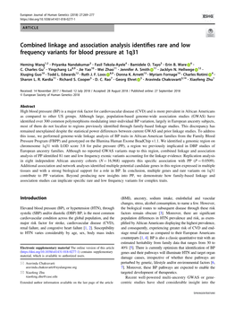 Combined Linkage and Association Analysis Identifies Rare and Low