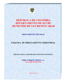 Republica De Colombia Departamento De Sucre Municipio De San Benito Abad