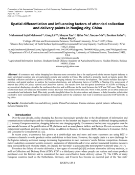 Spatial Differentiation and Influencing Factors of Attended Collection and Delivery Points in Nanjing City, China