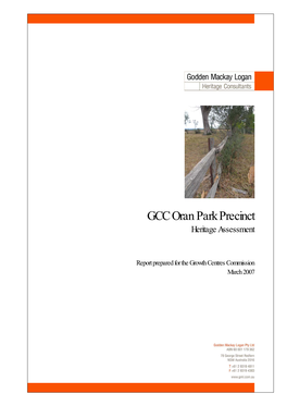 GCC Oran Park Precinct Heritage Assessment