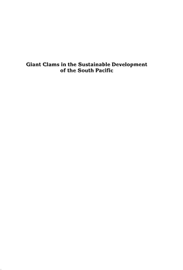 Giant Clams in the Sustainable Development Of