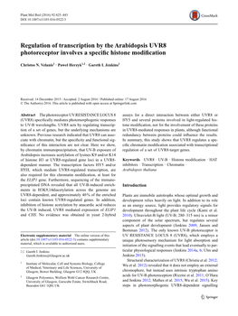 Photoreceptor Involves a Specific Histone Modification