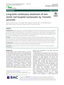 Sterile Real Hospital Wastewater by Trametes Versicolor