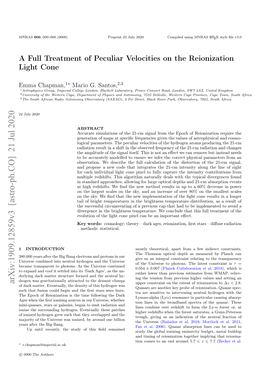 A Full Treatment of Peculiar Velocities on the Reionization Light Cone