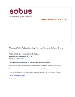 This Month Read About Funding Opportunities and Training Events