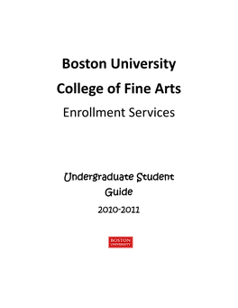 Boston University College of Fine Arts Enrollment Services