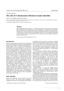 The Role of Y Chromosome Deletions in Male Infertility