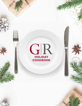 Holiday Cookbook Table of Contents