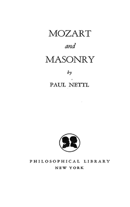 MOZART and MASONRY