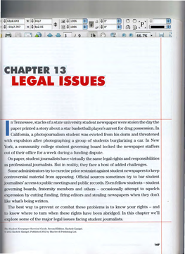 Newspaper Survival Guide Chapter 13 Legal Issues