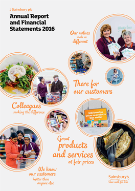 J Sainsbury Plc and Services Annual Report and Financial at Fair Prices Statements We Know 2015 Our Customers Better Than