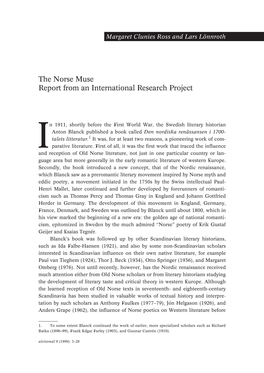 The Norse Muse: Report from an International Research Project