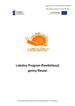 Lokalny Program Rewitalizacji Gminy Reszel